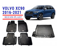 REZAW PLAST Tailored  Auto Liners Set for Volvo XC90 2016-2021 Waterproof Odor