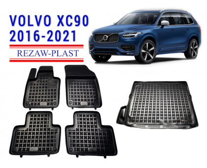REZAW PLAST Tailored  Auto Liners Set for Volvo XC90 2016-2021 Waterproof Odor
