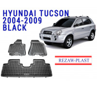 REZAW PLAST Rubber Auto Mats for Hyundai Tucson 2004-2009 All Season Black