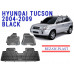 REZAW PLAST Rubber Auto Mats for Hyundai Tucson 2004-2009 All Season Black