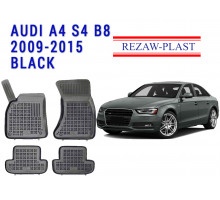 REZAW PLAST Custom Fit Floor Mats for Audi A4 S4 B8 2009-2015 All Weather Black 