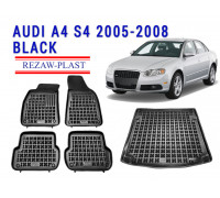 REZAW PLAST Floor Liners Set for Audi A4 S4 2005-2008 Waterproof Black