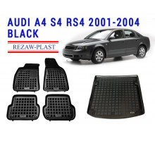 REZAW PLAST Auto Mats for Audi A4 S4 RS4 2001-2004 Custom Fit Black