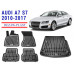 Rezaw-Plast Floor Mats Trunk Liner Set for Audi A7 S7 2010-2017 Black