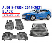 REZAW PLAST Auto Liners Set for Audi E-Tron 2019-2021 Durable Black 