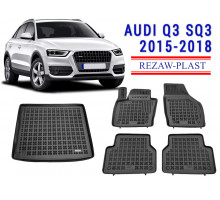 REZAW PLAST Floor Mats Set for SUV for Audi Q3 SQ3 2015-2018 All Season Black