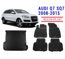 REZAW PLAST Premium Rubber Mats Set for Audi Q7 SQ7 2008-2015 All Season Black