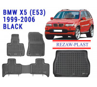 REZAW PLAST All-Weather Vehicle Floor Liners for BMW X5 E53 1999-2006 Custom Fit Black