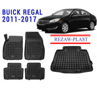 REZAW PLAST Floor Liners Set for Buick Regal 2011-2017 Waterproof Black