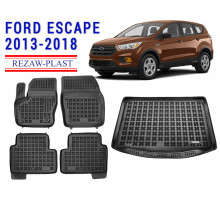 Rezaw-Plast Floor Mats Trunk Liner Set for Ford Escape 2013-2018