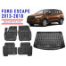 REZAW PLAST Floor Mats Set for Ford Escape 2013-2018 Custom Fit Black