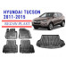 REZAW PLAST Floor Cover Set for Hyundai Tucson 2011-2015 Durable Black