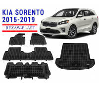 REZAW PLAST Floor Mats & Cargo Liner for Kia Sorento 2015-2019 Easy to Clean Custom Fit