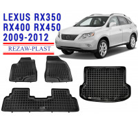 Rezaw-Plast Floor Mats Trunk Liner Set for Lexus RX350 RX400 RX450 2009-2012 Black