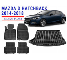 REZAW PLAST Auto Mats - Tailored for Mazda 3 Hatchback 2014-2018 All-Weather Protection