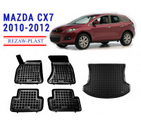 Rezaw-Plast Floor Mats Trunk Liner Set for Mazda CX7 2010-2012 Black