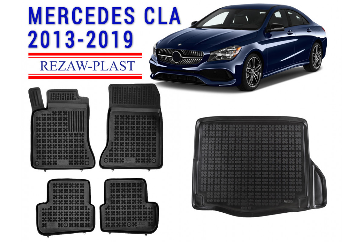Rezaw Plast Floor Mats & Cargo Liner in Black for Mercedes CLA