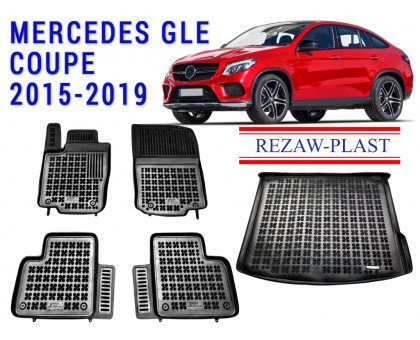 REZAW PLAST Rubber Mats for Mercedes GLE Coupe 2015-2019 All Season Black