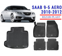REZAW PLAST Vehicle Mats for Saab 9-5 Aero 2010-2012 Odorless Black