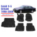 Rezaw-Plast Floor Mats Trunk Liner Set for Saab 9-5 Sedan 1998-2009 Black