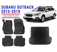 REZAW PLAST Floor Liners Set for Subaru Outback 2015-2019 All Season Black