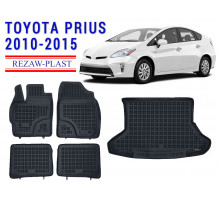 Rezaw-Plast Floor Mats Trunk Liner Set for Toyota Prius 2010-2015 Black