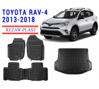 REZAW PLAST Floor Mats Set for Toyota RAV-4 2013-2018 Waterproof Black