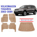 REZAW PLAST Floor Liners Set for Volkswagen Touareg 2002-2009 Custom Fit Beige