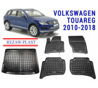 REZAW PLAST Floor Mats Set for Volkswagen Touareg 2010-2018 Anti-Slip Black
