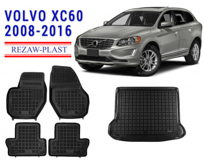 REZAW PLAST Vehicle Mats for Volvo XC60 2008-2016 Custom Fit Black