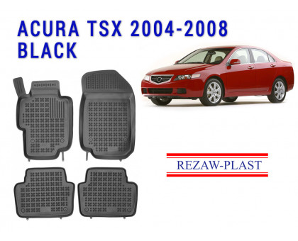 REZAW PLAST Rubber Floor Liners for Acura TSX 2004-2008 Vehicle-Specific Tailored