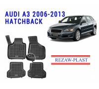 REZAW PLAST Floor Liners for Audi A3 2006-2013 Hatchback All Season Black 