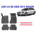 REZAW PLAST Premium Floor Liners for Audi A4 B8 2009-2015 Wagon Custom Fit Black