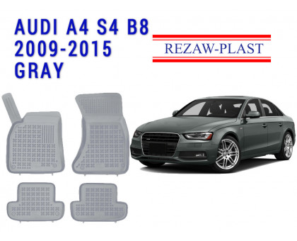 REZAW PLAST Rubber Mats for Audi A4 S4 B8 2009-2015 All Season Gray