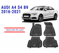 REZAW PLAST Floor Mats for Audi A4 S4 B9 2016-2021 Waterproof Black 