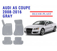 Rezaw-Plast Rubber Floor Mats Set for Audi A5 COUPE 2008-2016 Gray