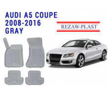 Rezaw-Plast Rubber Floor Mats Set for Audi A5 COUPE 2008-2016 Gray