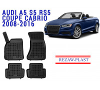REZAW PLAST Custom Fit Car Mats for Audi A5 S5 RS5 Coupe Cabrio 2008-2016 All Weather Black 