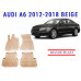 REZAW PLAST Rubber Floor Liners for Audi A6 2012-2018 Waterproof Beige 