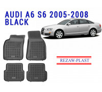 Rezaw-Plast Rubber Floor Mats Set for Audi A6 S6 2005-2008 Black