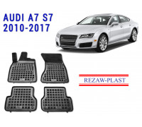 REZAW PLAST Custom-Fit Rubber Mats for Audi A7 S7 2010-2017 Odorless Black 