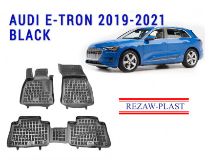 REZAW PLAST Rubber Car Mats for Audi E-Tron 2019-2021 Anti-Slip Black 