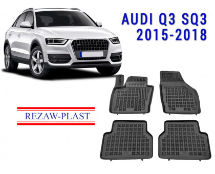 REZAW PLAST SUV Liners Set for Audi Q3 SQ3 2015-2018 Waterproof Black 