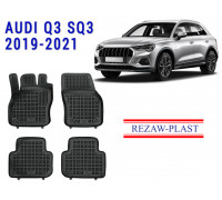 Rezaw-Plast Rubber Floor Mats Set for AudiI Q3 SQ3 2019-2021 Black