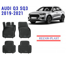 REZAW PLAST Rubber Floor Mats for Audi Q3 SQ3 2019-2021 Anti-Slip Black  