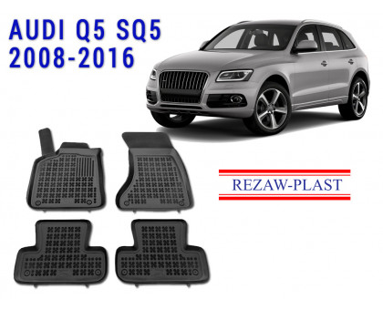 REZAW PLAST Floor Liners for Audi Q5 SQ5 2008-2016 Custom Fit Black 