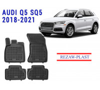 Rezaw-Plast  Rubber Floor Mats Set for Audi Q5 SQ5 2018-2021 Black