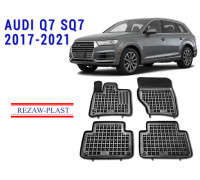 Rezaw-Plast Rubber Floor Mats Set for Audi Q7 SQ7 2017-2021 Black
