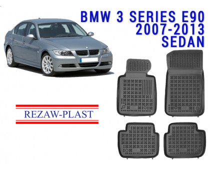 REZAW PLAST Floor Liners for BMW 3 Series E90 2007-2013 Sedan Odorless Black 