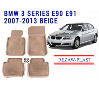 REZAW PLAST Custom Fit Floor Mats for BMW 3 Series E90 E91 2007-2013 Waterproof Beige 